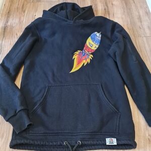 EAT MEN'S BLACK FLEECE HOODIE SIZE-S (100% Cotton)